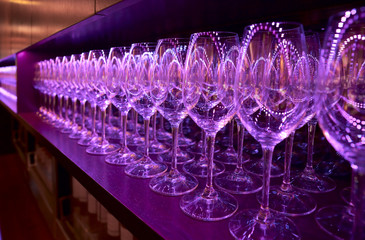 Rows of wineglasses