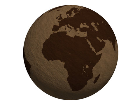 Old paper globe - Europe&Africa