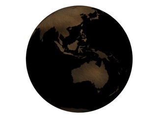 Old paper globe v2- Asia&Australia