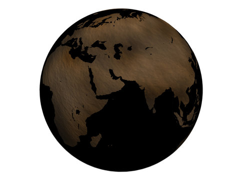 Old paper globe v2 - Europe&Africa&Asia