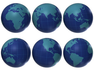 Cyan world globe rendering