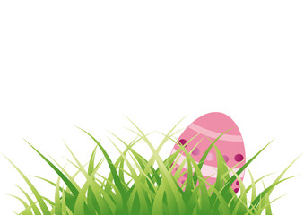 Rosa Osterei im Gras