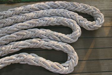 Fototapeta na wymiar Ropes on a deck