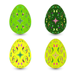 Set of four easter eggs