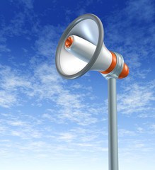 Announcing and presenting using a bullhorn and megaphone