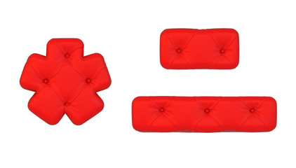 Luxury red leather font hyphen and asterisk