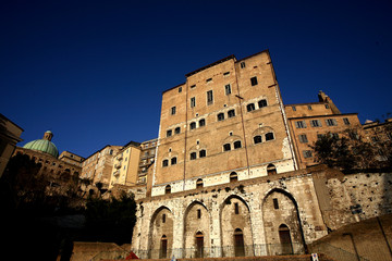 Fototapeta premium Ancona, old buildings overlooking the harbor