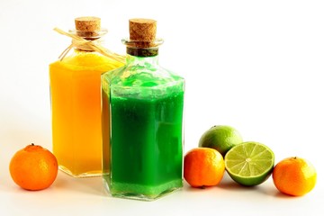cosmetics and citrus fruits for hygienic bath