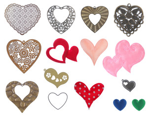 group of hearts icon. isolated over white background