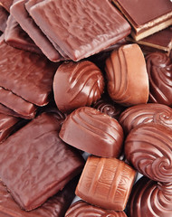 background of different chocolates