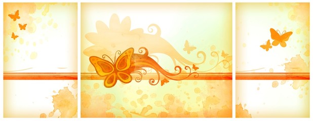Naklejka premium Orange watercolor backgrounds