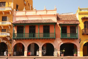 Fototapeta na wymiar ulica Cartagena de Indias, Kolumbia