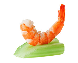 Shrimp canape with celery