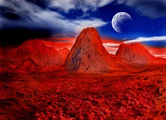 Foto op Plexiglas Donkerrood kleurrijk fantasielandschap