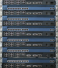 Stack of routers and switches