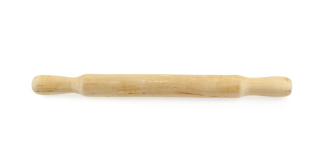 wooden rolling pin isolated on white