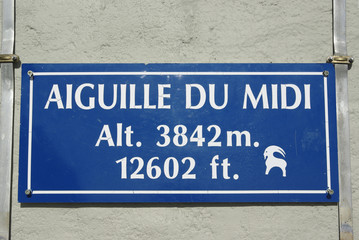 Panneau de l’Aiguille du Midi
