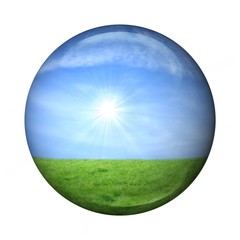 clear ball on white background