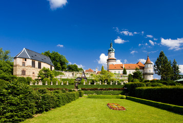 Fototapeta na wymiar Castle of Nove Mesto nad Metuji with garden, Czech Republic