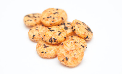 Japanese rice crackers with Nori seaweed