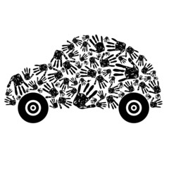abstract car made from hands