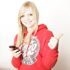 Teen am Handy