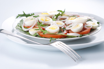 Healthy salad with eggs