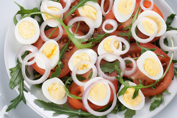 Healthy salad with eggs