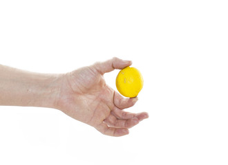 Hand with lemons
