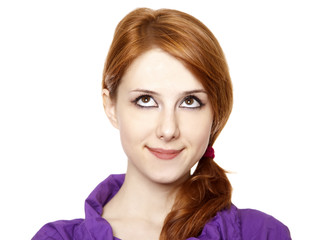 Naklejka premium Close-up portrait of a beautiful teenager