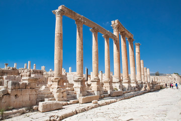 Obraz premium Colonnaded Street, Jerash, Jordan.