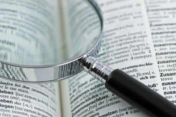 Pagina di libro con ingrandimento