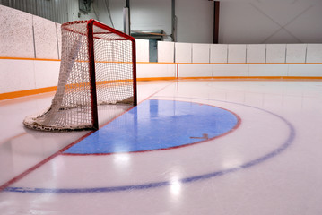 Obraz premium Hockey or Ringette Net and Crease in the Rink