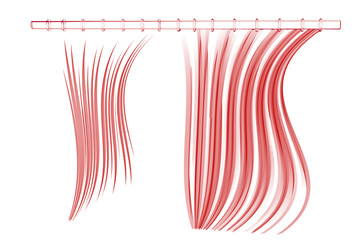 Shower curtain (3D xray red transparent on white)