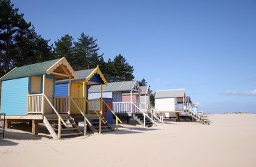 Beach huts at Wells-next-the-Sea on north coast of Norfolk