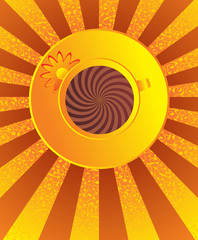 coffee cup with ornate background