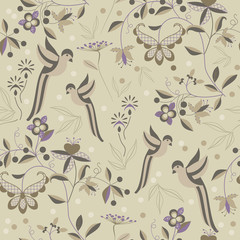 Obraz na płótnie Canvas Retro floral seamless pattern