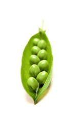 Fresh peas vegetable on white background
