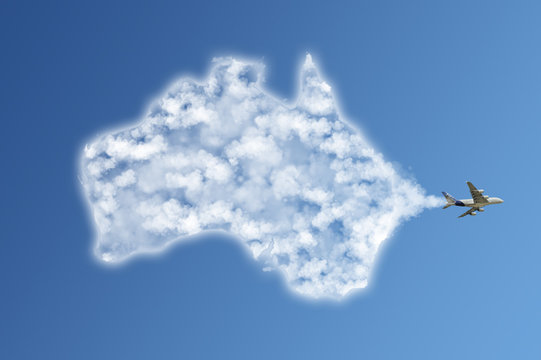 Travel the world clouds concept: Australia