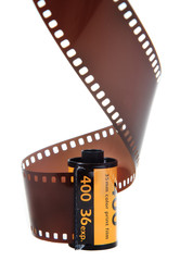 35mm classic negative film roll isolated on white