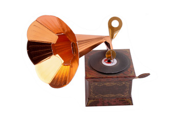 Gramophone model of a record player from a paper