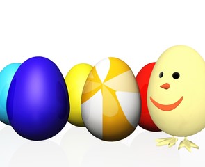 Frohe Ostern mit dem lustigen Küken
