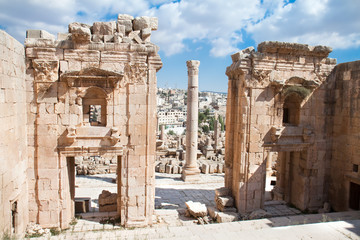 The Propylaea - a monumental gate of the Artemis Temple .Jerash