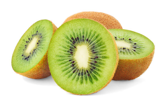 Isolated kiwi. Cut kiwi fruits isolated on white background