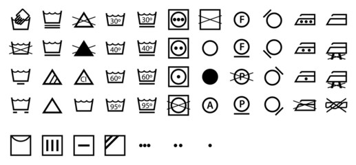 Complete Laundry Symbols Collection