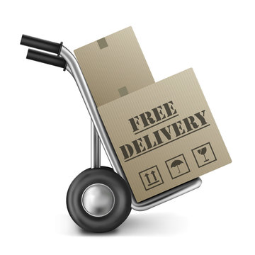 free delivery cardboard box sack truck