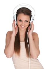 Girl in studio with headphones