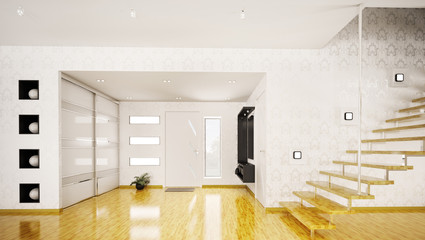 Flur mit der Treppe interior 3d render
