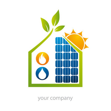 logo entreprise, panneau solaire, photovolta&iuml;que