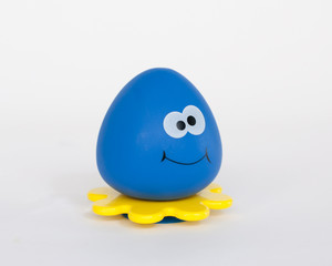 blue childs bathroom toy on white background